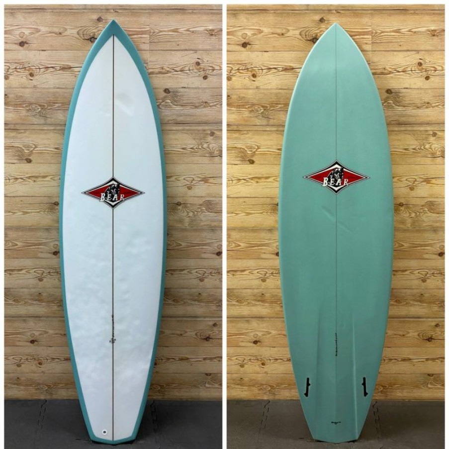 Fin Setup * | Fashion 6'6 X 21 1/2 X 3 1/4 Bear Shaped By Roger Hinds "Ninja Twin" Funboard Surfboard