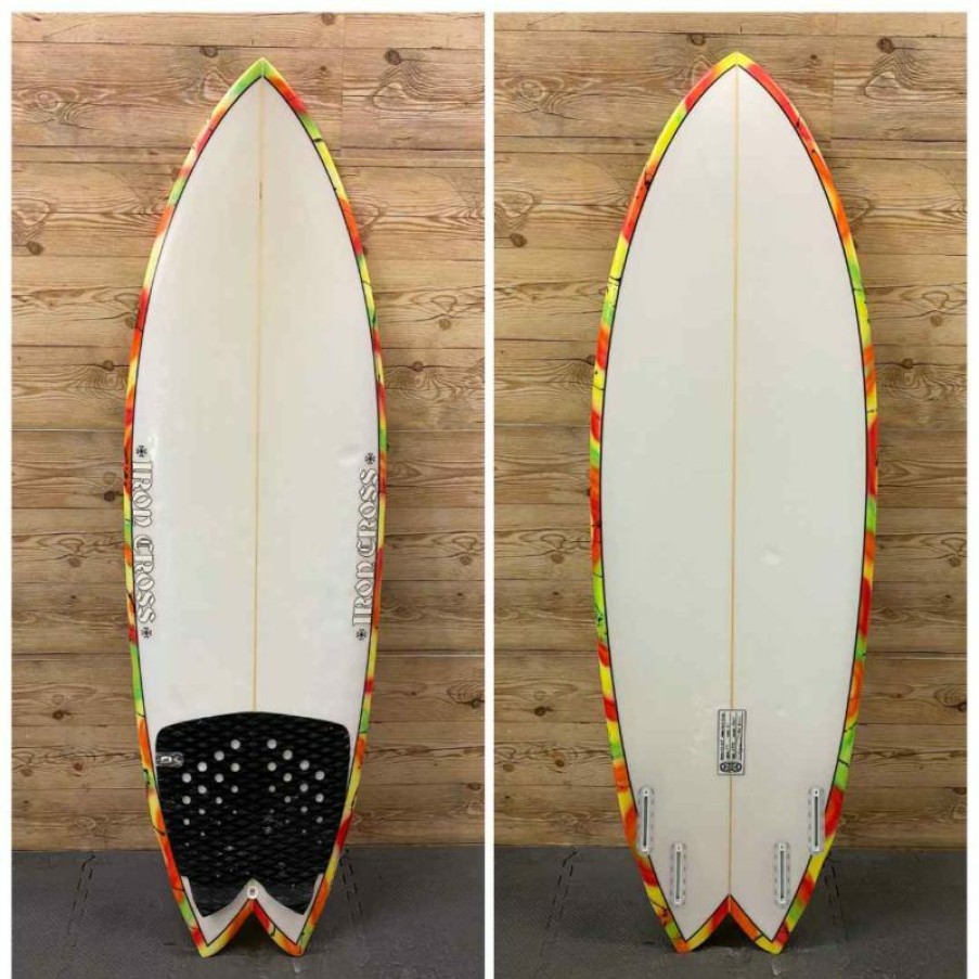 Fin Setup * | Low Price 5'7 X 21 X 2 3/8 Iron Cross "Mod Fish" Surfboard