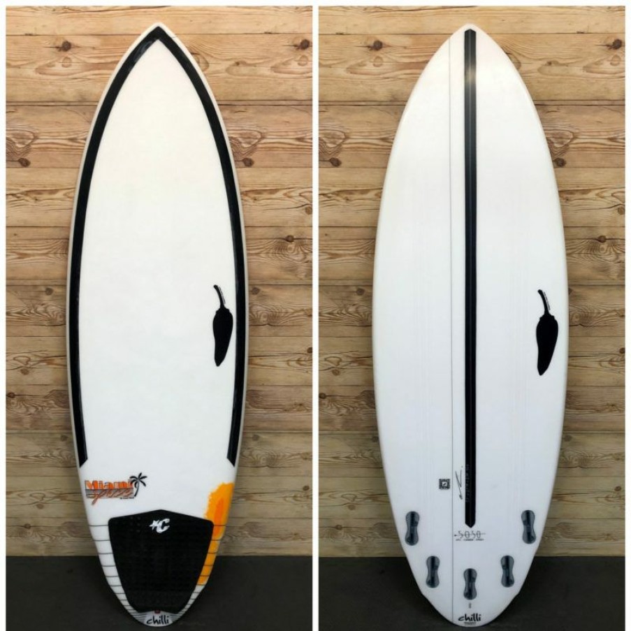 Fin Setup * | Popular 5'7 X 20 7/8 X 2 3/8 (30.8L) Chilli "Miami Spice" Shortboard Surfboard