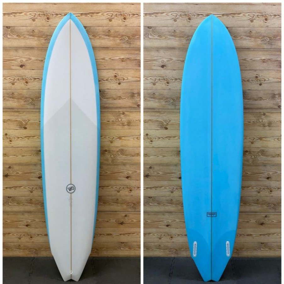 Fin Setup * | Best Choice Brand New 7'6 X 21 1/8 X 2 3/4 Blackbird "Hawkeye" Mid-Length Twin Pin Surfboard