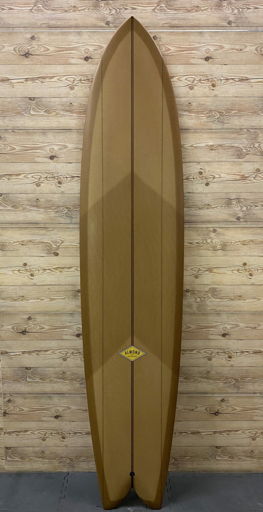 Fin Setup * | Discount Store Like New 8'5 X 22 1/2 X 2 3/4 Almond "Beach Chicken" Long Fish Surfboard