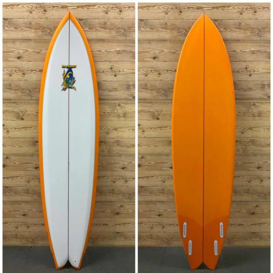 Fin Setup * | Good Quality Brand New 7'4 X 21 7/8 X 2 11/16 Rainbow "Long Quan" Mid-Length Fish Surfboard