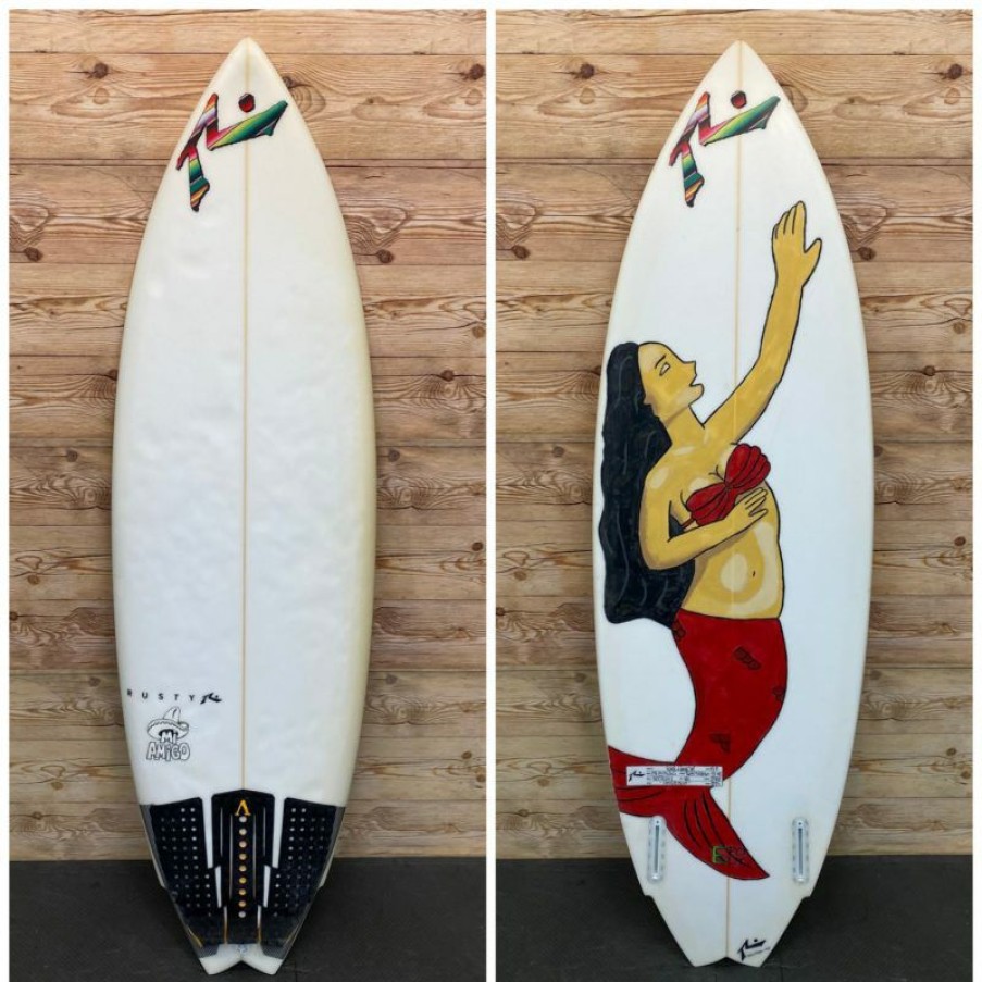 Fin Setup * | Top Sellers 5'7 X 19.62 X 2.22 (27L) Rusty "Mi Amigo" Twin Shortboard Surfboard