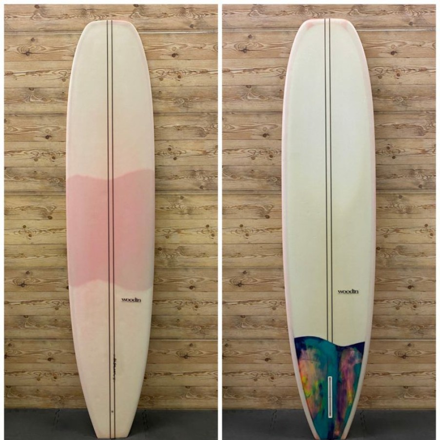 Fin Setup * | Reliable Quality 8'6 X 23 1/8 X 3 Woodin "Mini Bucket Head" Longboard Surfboard