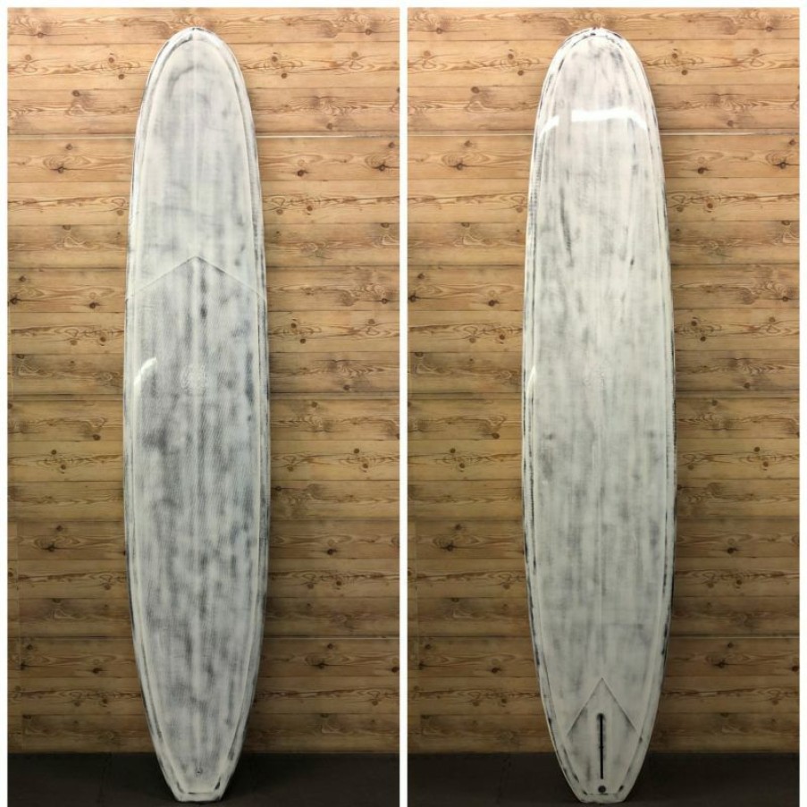 Fin Setup * | Online Like New 9'6 X 23 1/8 X 3 Cj Nelson / Dead Kooks "Guerrero" Thunderbolt Silver Longboard Surfboard