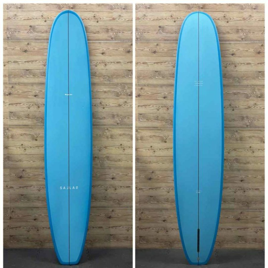 Fin Setup * | Discount Store 9'4 X 23 X 2 3/4 (68.2L) Kai Sallas Thunderbolt Silver "Mango Jam" Longboard Surfboard